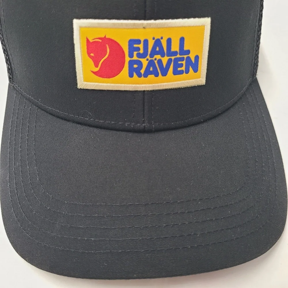 Fjallraven Hat Snapback L-XL Trucker Mesh Black Fox Logo Outdoor Equipment Men - Picture 3 of 11